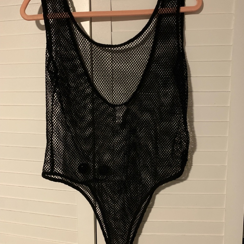 Plus Size J2 Love Black Fishnet Bodysuit